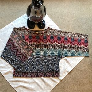 Jennie & Marlis Colorful Pattern Top Size Large